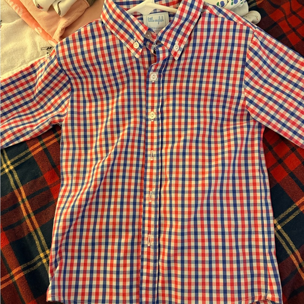 Little English Red and Blue Plaid Shirt